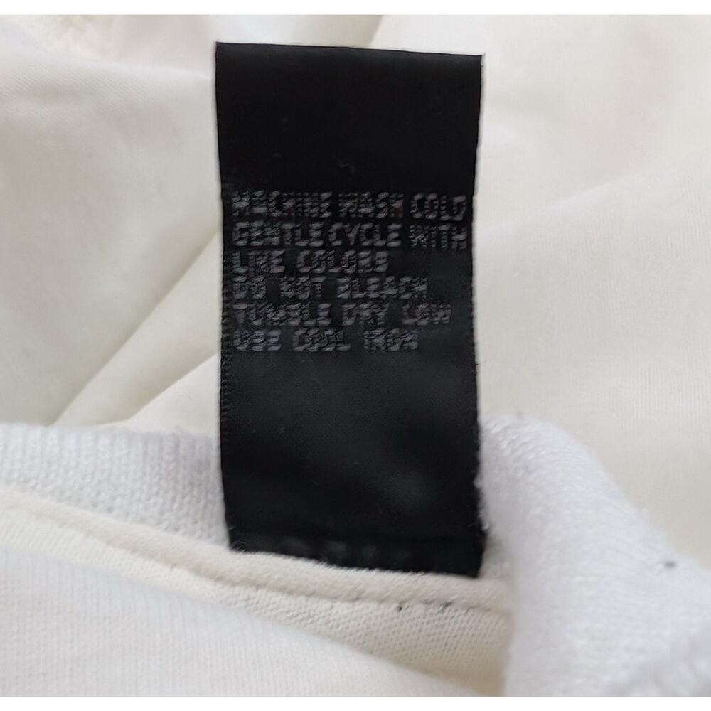 Vintage 90s DKNY Varsity Jacket White Donna Karan Logo Spellout Women's Size L - Picture 9 of 9